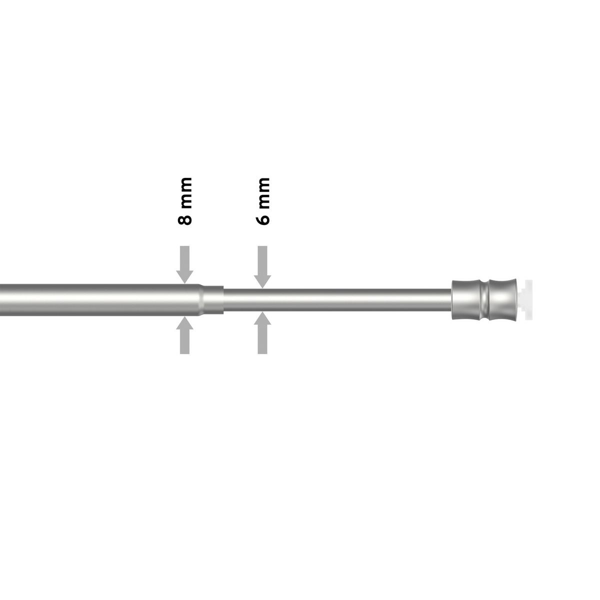 KLEMMSTANGE / SCHEIBENSTANGE Flexo 40-60 cm, 8 / 6 mm Ø, Silbergrau - Alufarben, Kunststoff/Metall (60cm) - INTERDECO