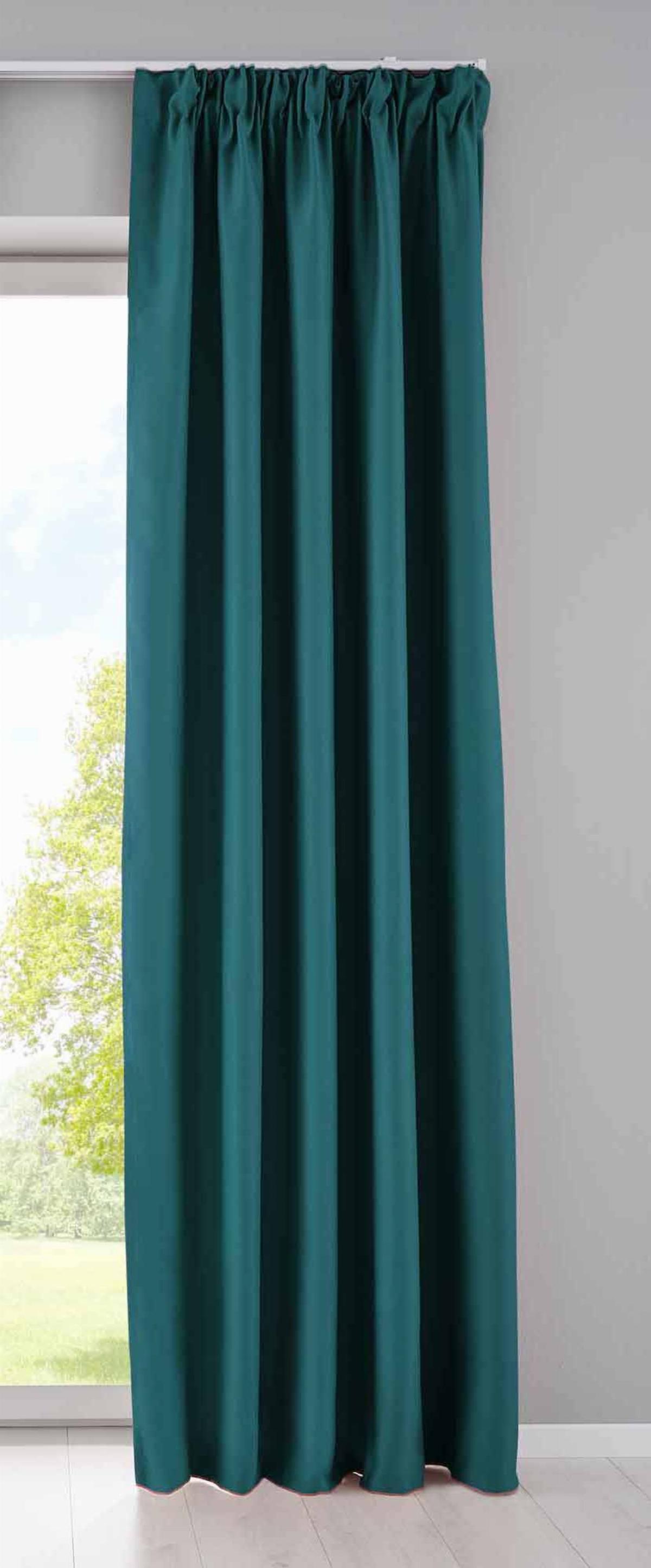 VORHANG »NewYork« HxB 245x295 cm Petrol - Petrol, Textil (295/245cm) - Gardinenbox