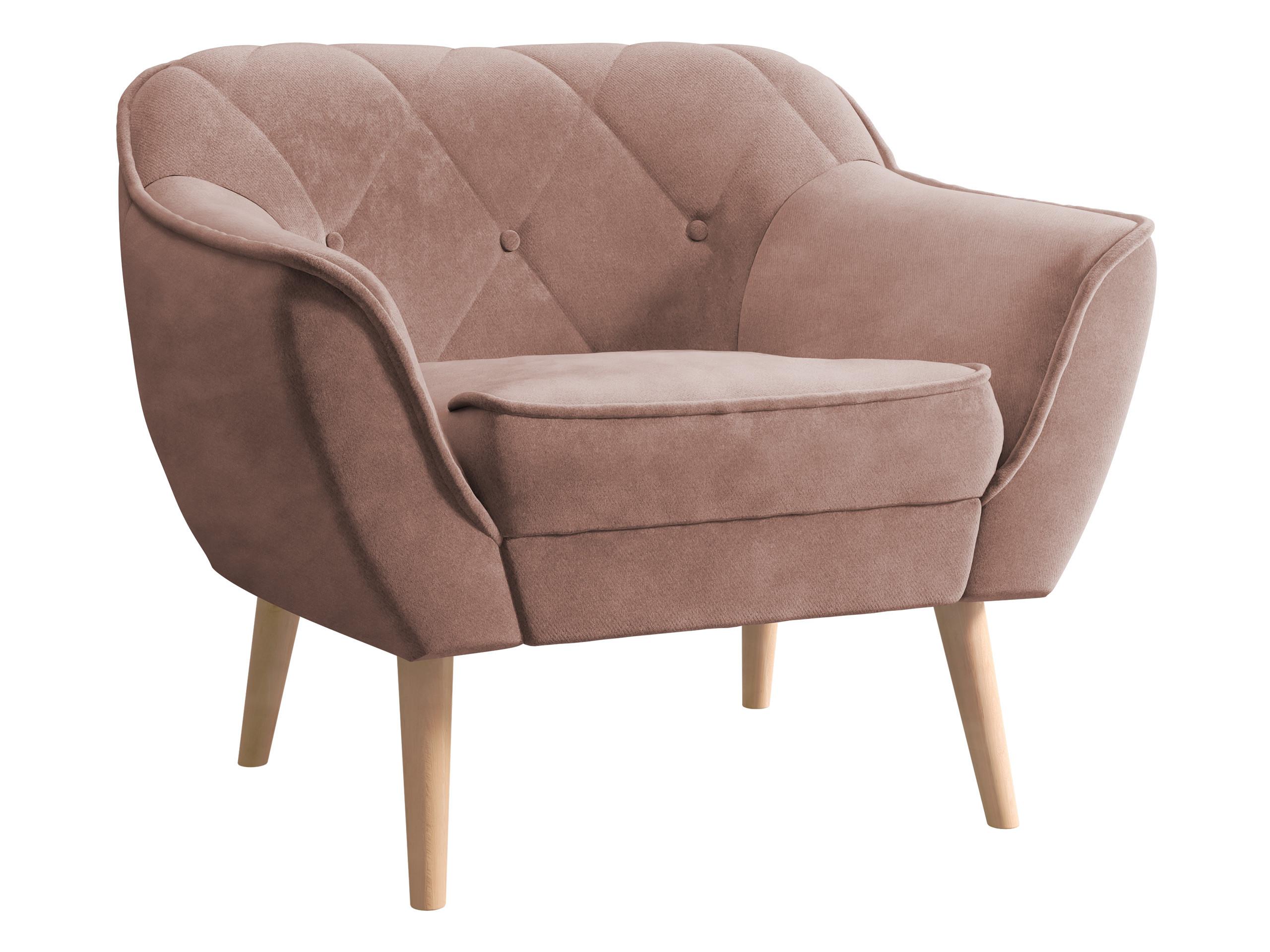 SESSEL Skand 1 - Rosa/Naturfarben, Holz/Textil (80/75/74cm) - MIRJAN24