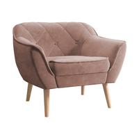 SESSEL Skand 1 - Rosa/Naturfarben, Holz/Textil (80/75/74cm) - MIRJAN24