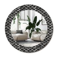 SPIEGEL Rund Ø 60 cm mit Aufdruck - Schwarz, Glas (60/60/0.4cm) - Wallfluent