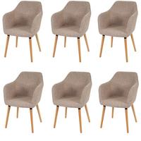 ESSZIMMERSTUHL Beige, Grau 6er-Set - Beige/Creme, Textil (58/88/64cm) - MCW