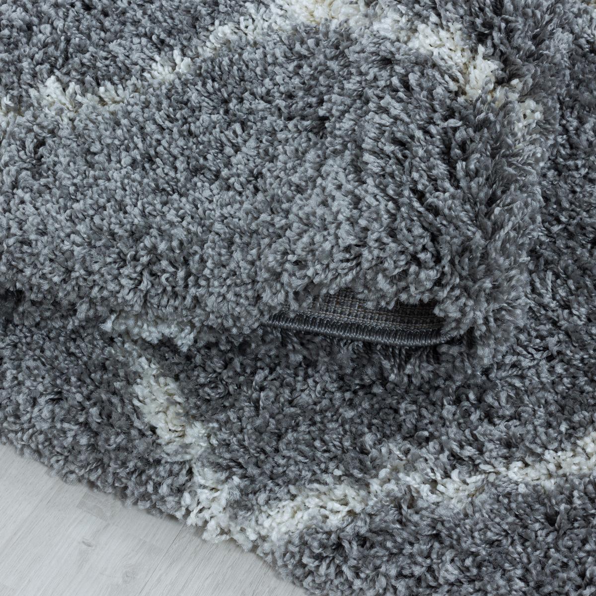 HOCHFLORTEPPICH DOLOMIT, geometrisch, Grau, Ø 160 cm - Grau, Textil (160/160cm) - KADIMA DESIGN