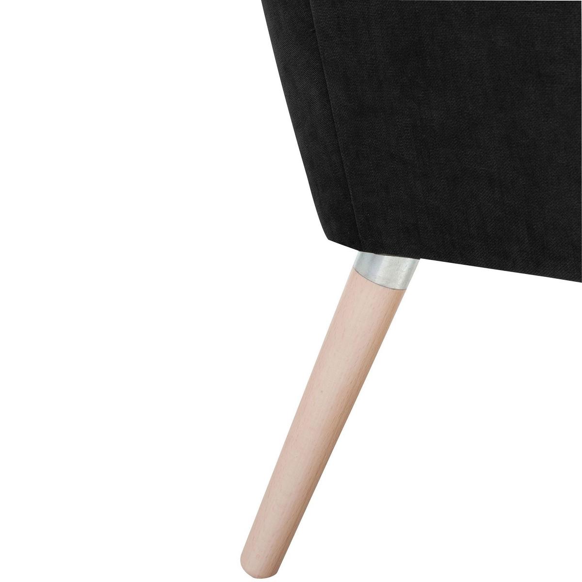 SESSEL Kachka Bezug Veloursstoff Buche natur / schwarz - Schwarz, Kunststoff (71/81/67cm) - 58aufmkessel