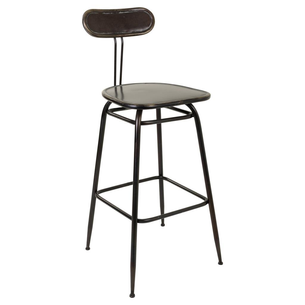 BARHOCKER aus Metall, braun, 45x36x106cm - Schwarz, Metall (45/106/36cm) - Wanderlust