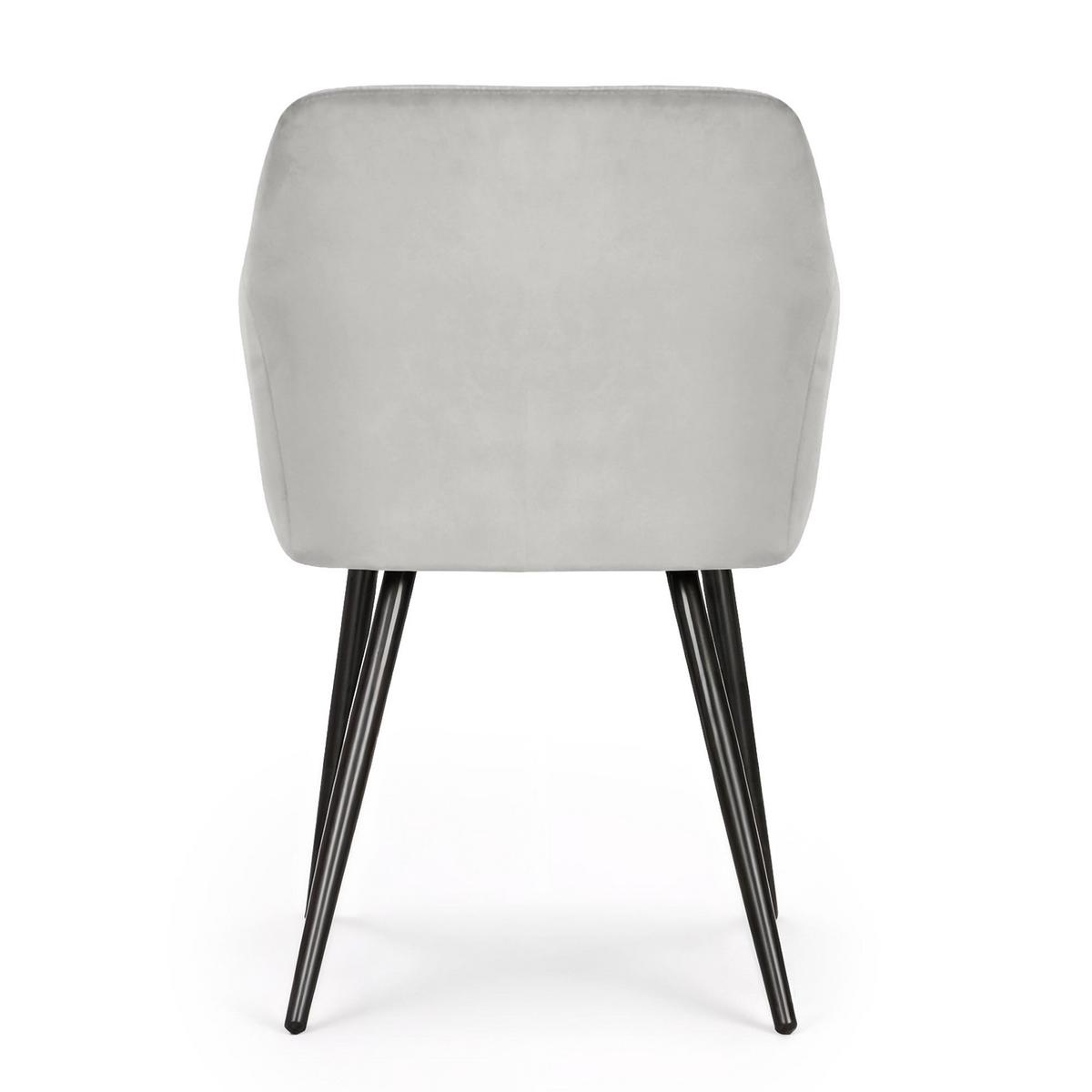 POLSTERSTUHL 6er Set, Metallbeine Grau, Schwarz 54,5/83/58 - Schwarz/Grau, Textil (55/83/51cm) - RAUMHIRSCH FURNITURE