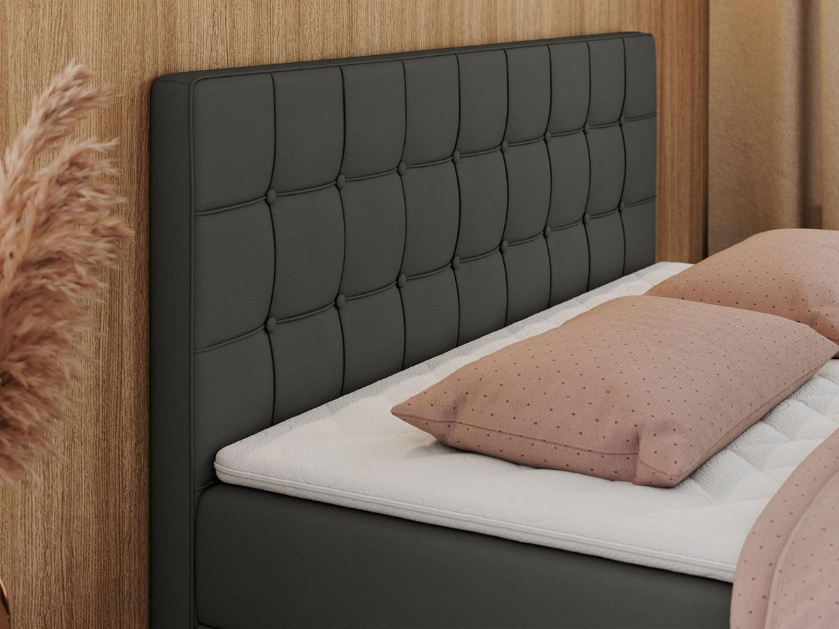 BOXBETT CARMEN 200/200 Dunkelgrau Kunstleder - H3 - Dunkelgrau, Holz/Textil (200/200cm) - MKS
