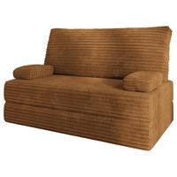 BETTSOFA LADIA aus Schaumstoff Cordstoff Orange Schlaffunktion - Orange, Textil (140/86/60cm) - MASSENO