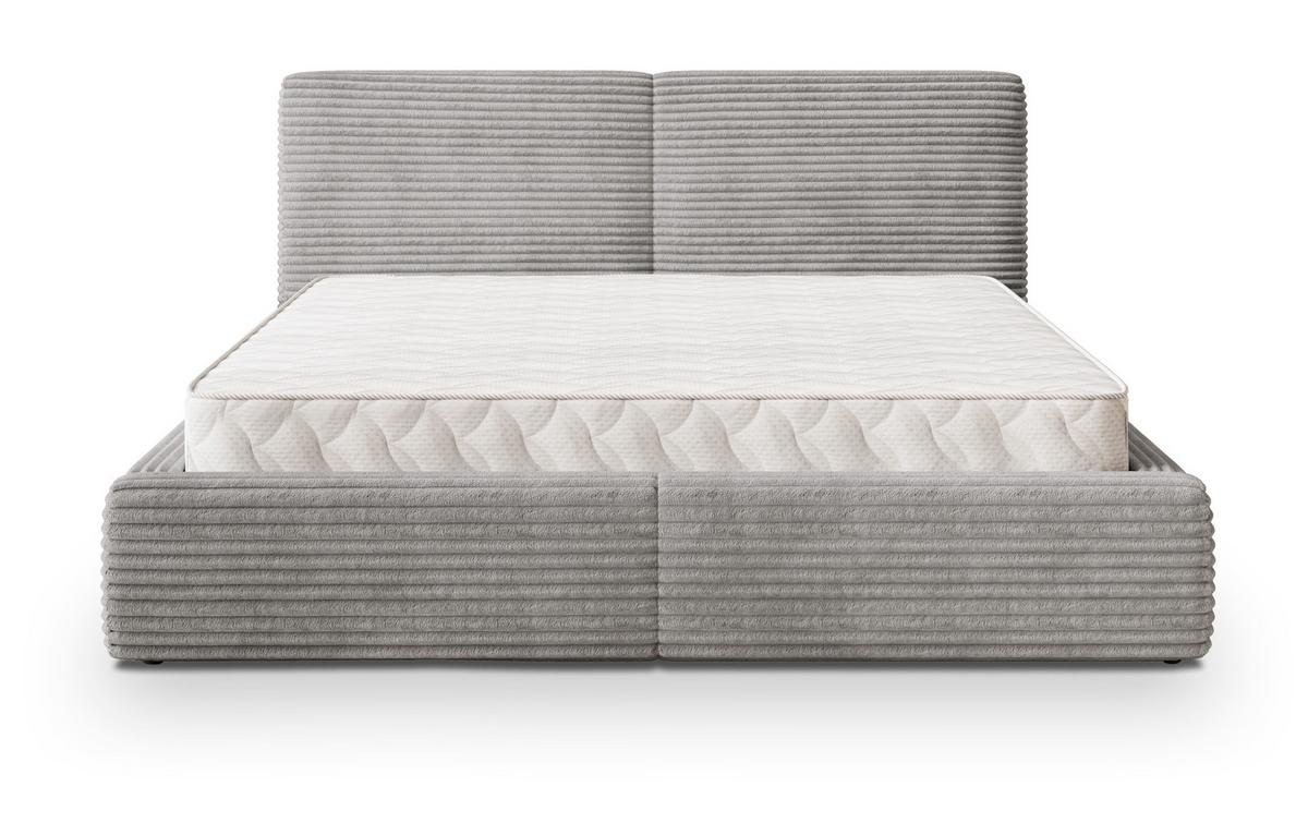 POLSTERBETT FELURO T 120x200 cm mit Bettkästen - Hellgrau - Hellgrau, Holz/Textil - MASSENO