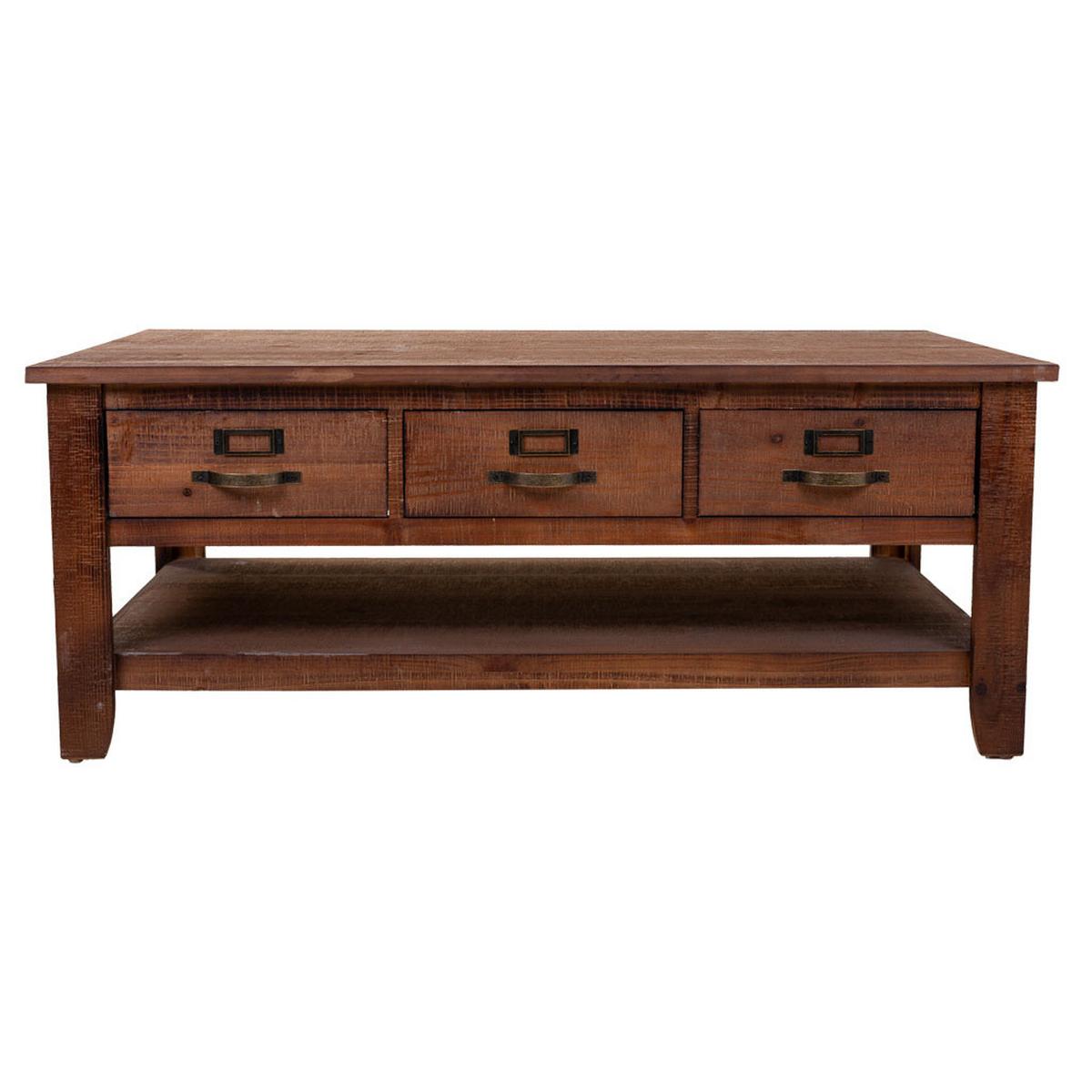 COUCHTISCH aus holz 120x66x48 cm braun - Braun, Holz (66/120/48cm) - Wanderlust