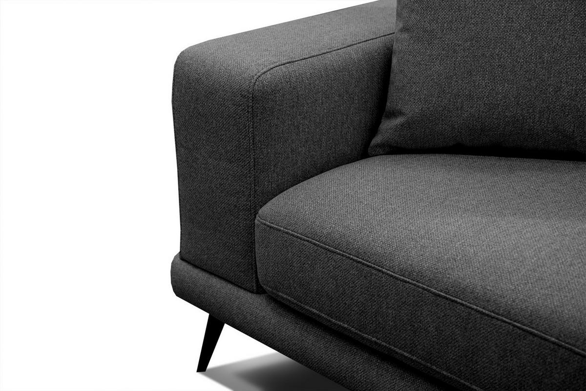 SOFA MEDIOLANE 2,5-Sitzer, schwarz - Schwarz, Holzwerkstoff/Textil (203/87/96cm) - Wozimo
