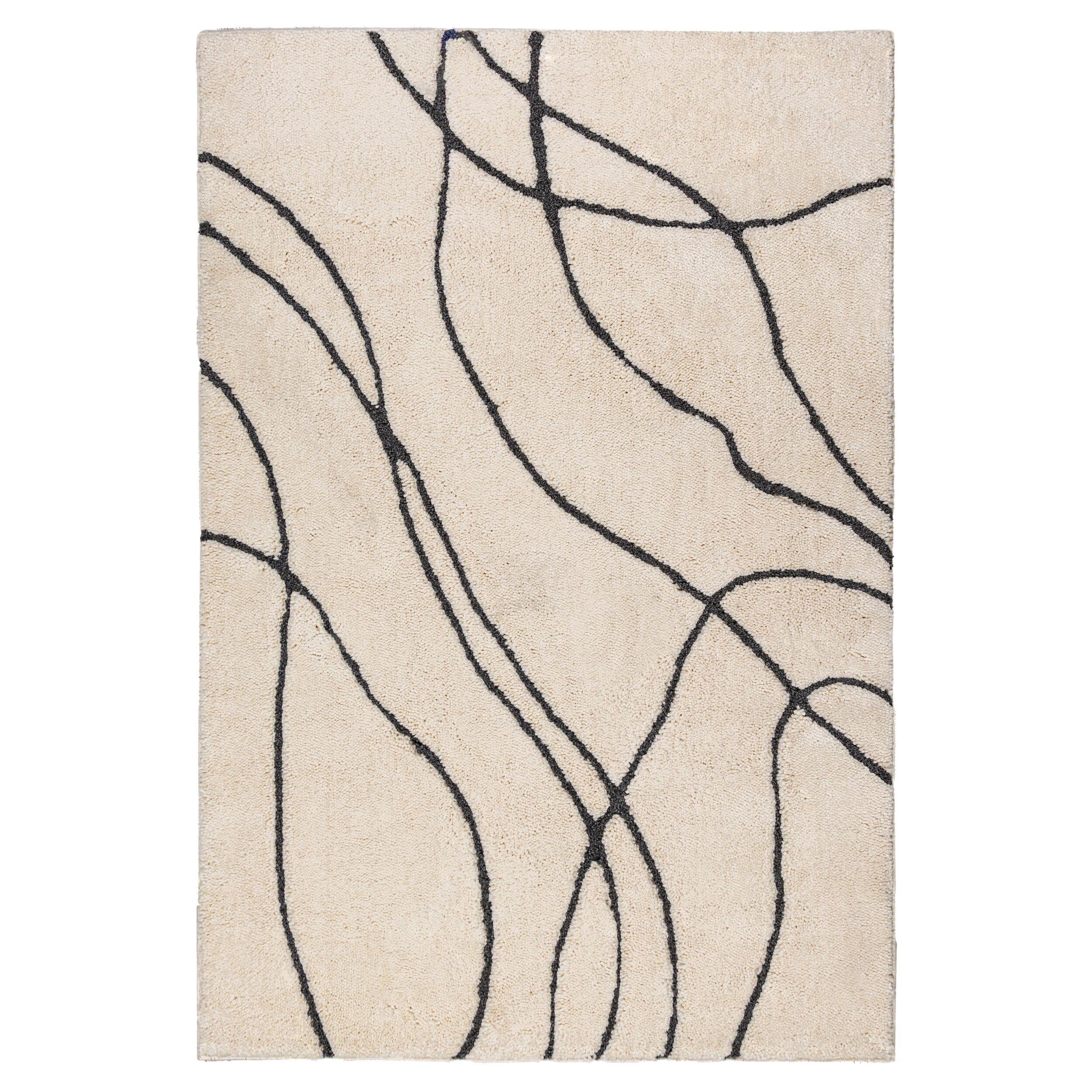 TEPPICH COLN, abstrakt, Creme-Schwarz, 200 x 290 cm - Beige, Textil (290/200cm) - KADIMA DESIGN