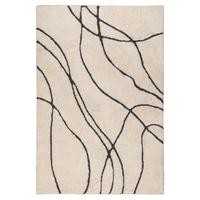 TEPPICH COLN, abstrakt, Creme-Schwarz, 200 x 290 cm - Beige, Textil (290/200cm) - KADIMA DESIGN