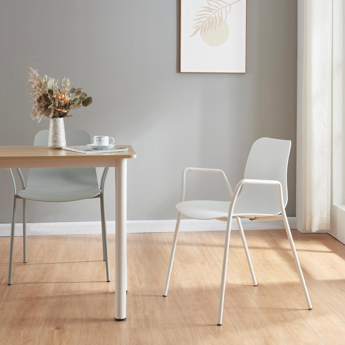 ESSZIMMERSTUHL Kankaanpää - Weiß, Kunststoff/Metall (57.5/80/52cm) - [en.casa]