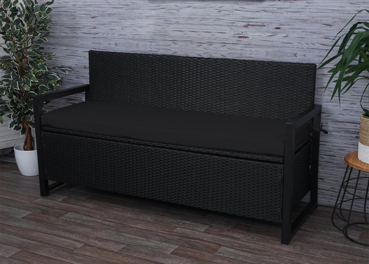 SITZBANK Anthrazit, Schwarz - Anthrazit/Schwarz, Kunststoff (164/87/57cm) - MCW