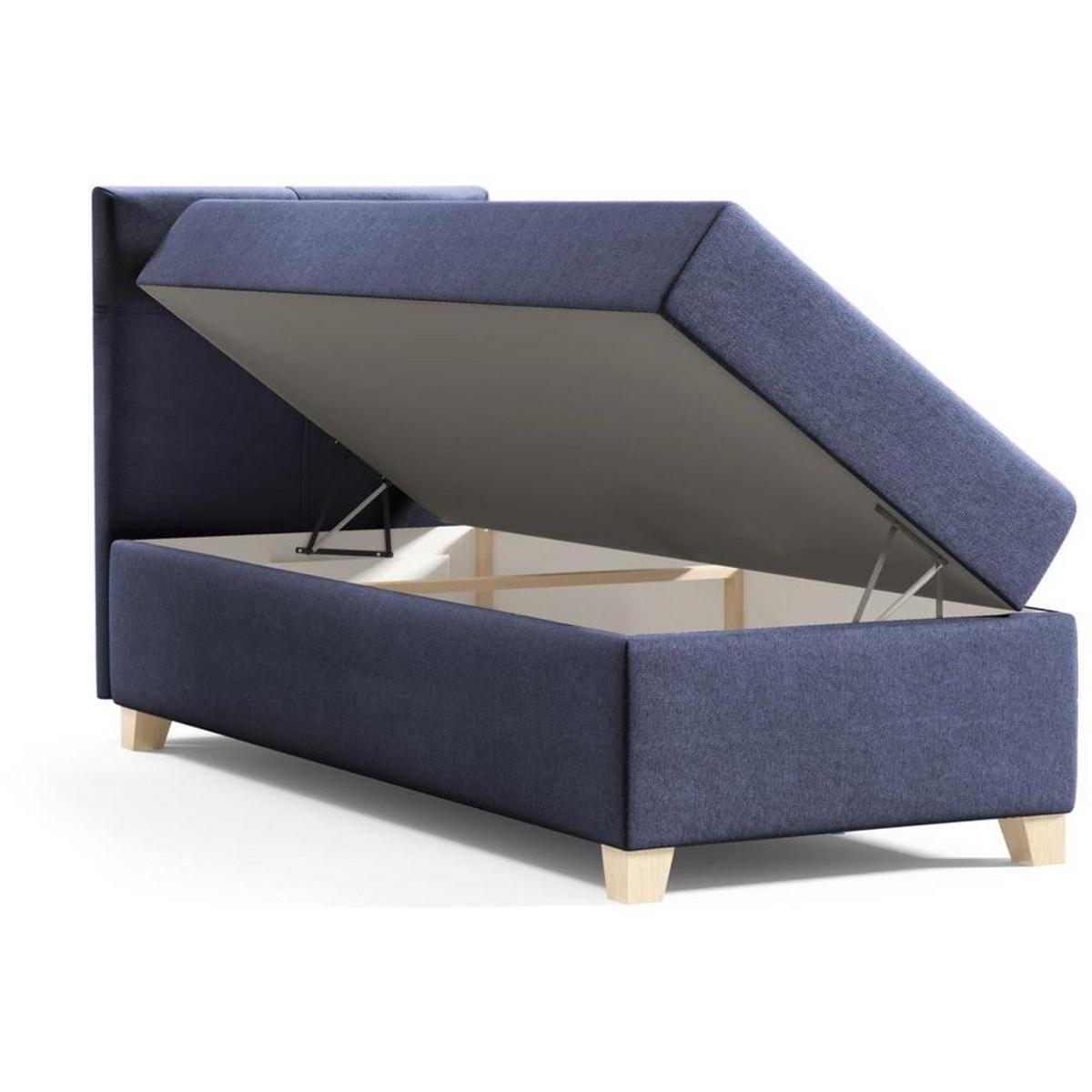 POLSTERBETT Helen Mini 93/206/106 dunkelblau - Dunkelblau, Holzwerkstoff/Textil (90/200cm) - Beautysofa