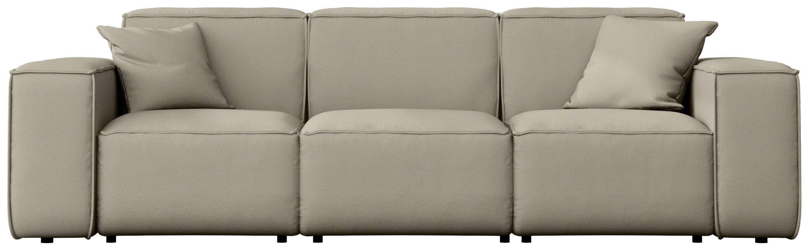 GARTENSOFA Lorento Outdoor 3-Sitzer, Taupe Beige Kunstleder 251/73/92 cm - Taupe/Beige, Textil (251/73/92cm) - WFL GROUP