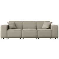 GARTENSOFA Lorento Outdoor 3-Sitzer, Taupe Beige Kunstleder 251/73/92 cm - Taupe/Beige, Textil (251/73/92cm) - WFL GROUP