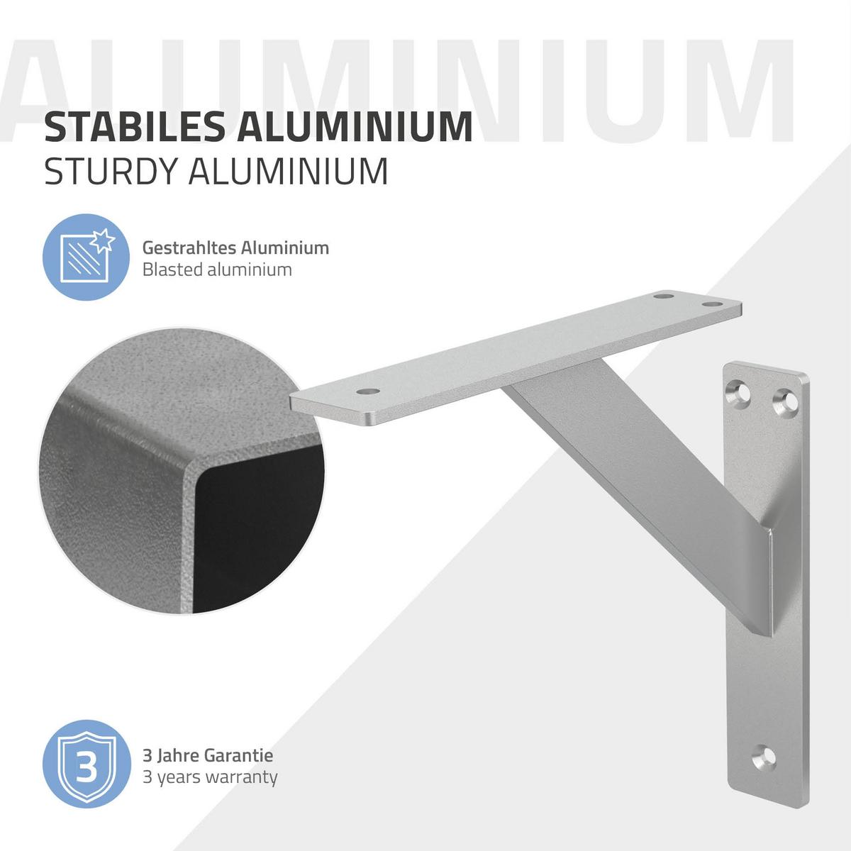 REGALHALTERUNGEN - Silberfarben, Metall (18/18/3cm) - ML-DESIGN