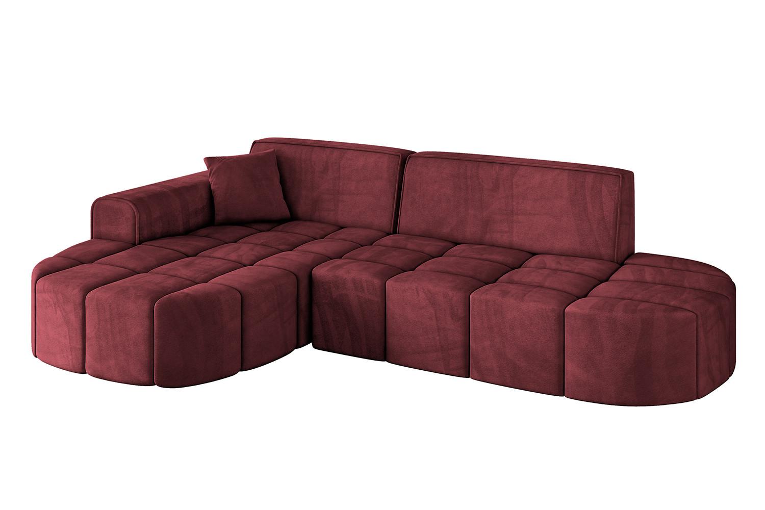 ECKSOFA Ottomane Links LIVO-L1 - 252x173x79,5 cm Bordeauxrot - Bordeaux, Holzwerkstoff/Textil (252/173cm) - ALTDECOR