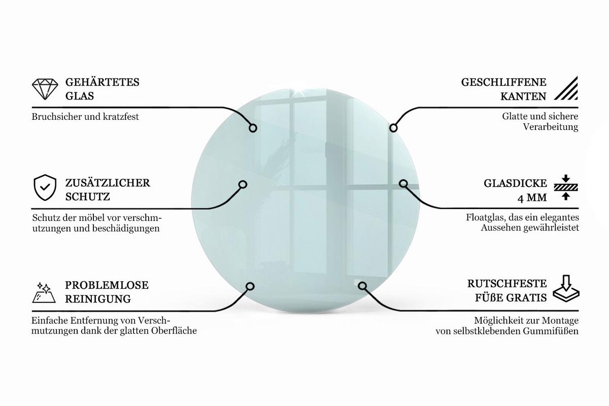 TISCHPLATTE 50x50 cm - Transparent, Glas (50/50/0.4cm) - Wallfluent