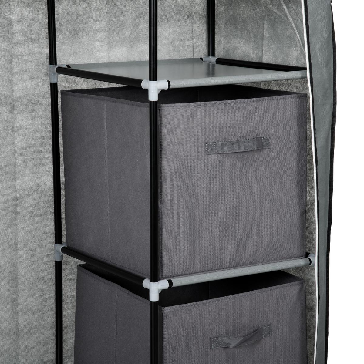 STOFFSCHRANK, Faltschrank, Dunkelgrau, - Dunkelgrau, Textil (42.5/162.5/102cm) - HOMCOM