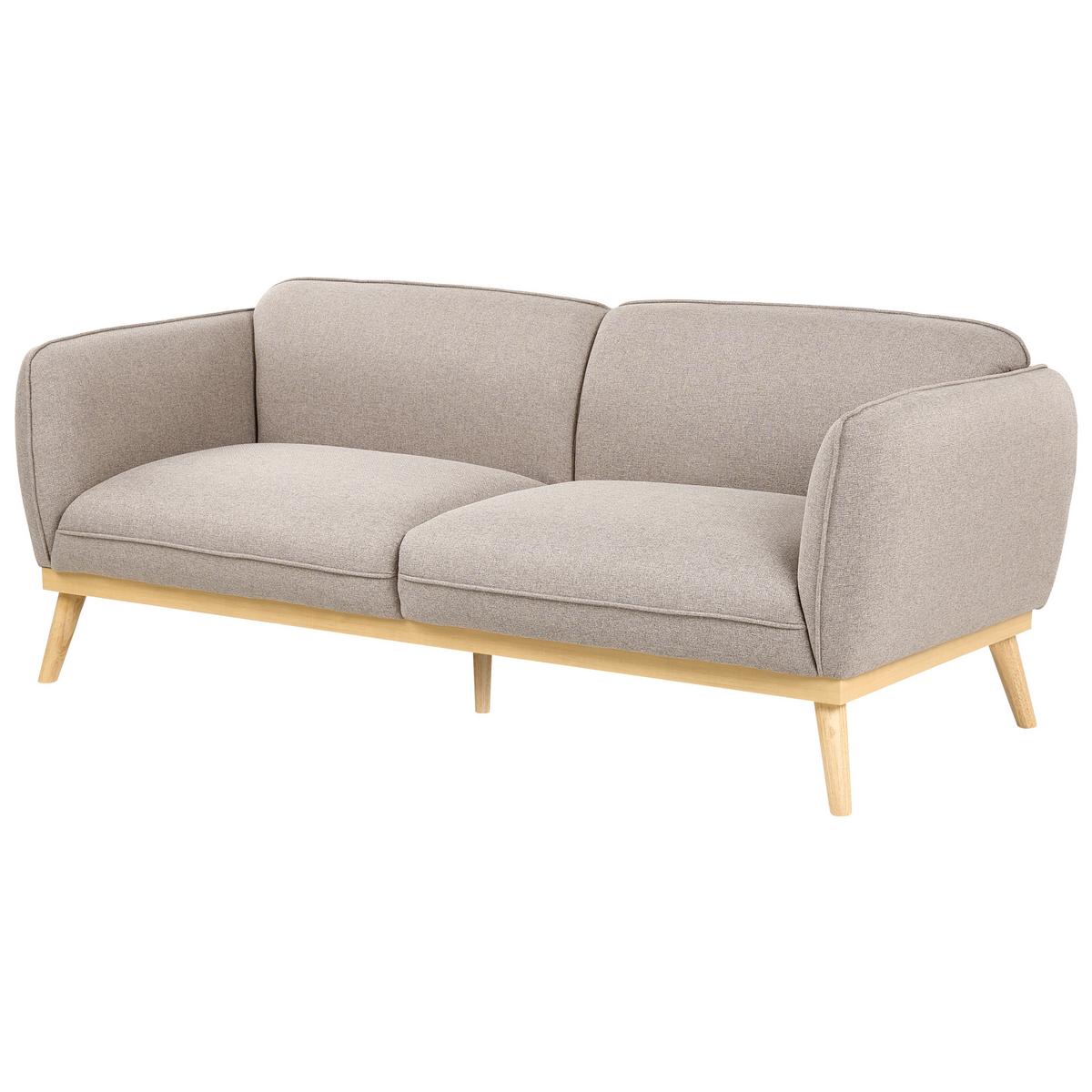 SOFA-SET 5-Sitzer Stoff Hellbraun Ljung - Hellbraun/Braun, Textil (210/82/82cm) - Beliani