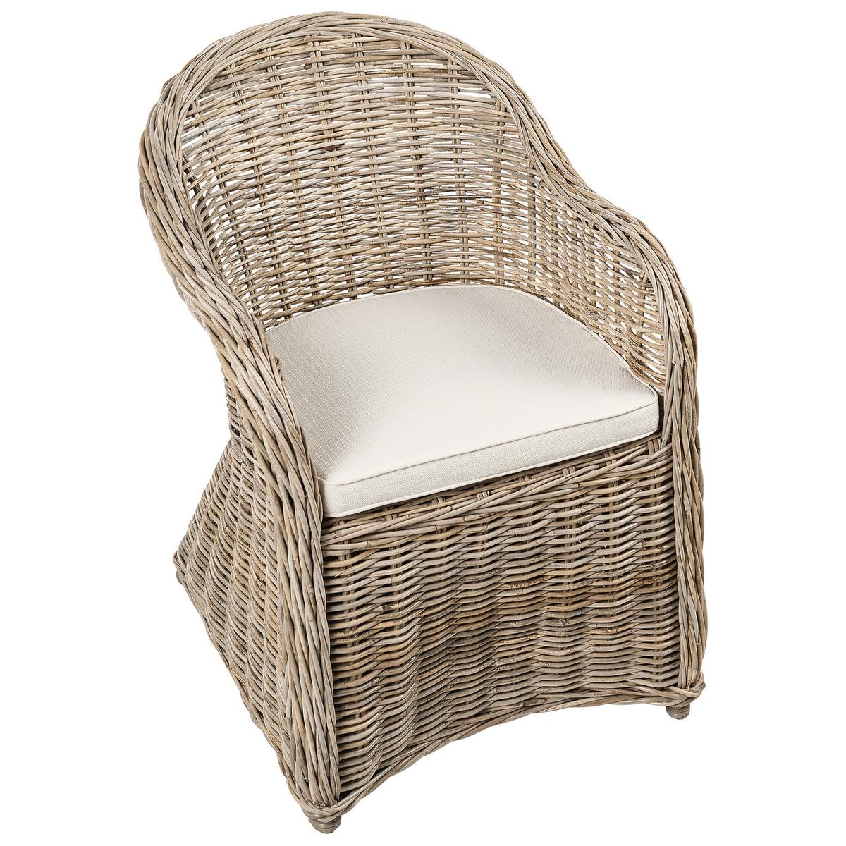 GARTEN SESSEL Beige Susua II - Beige/Naturfarben, Naturmaterialien (56/87/68cm) - Beliani