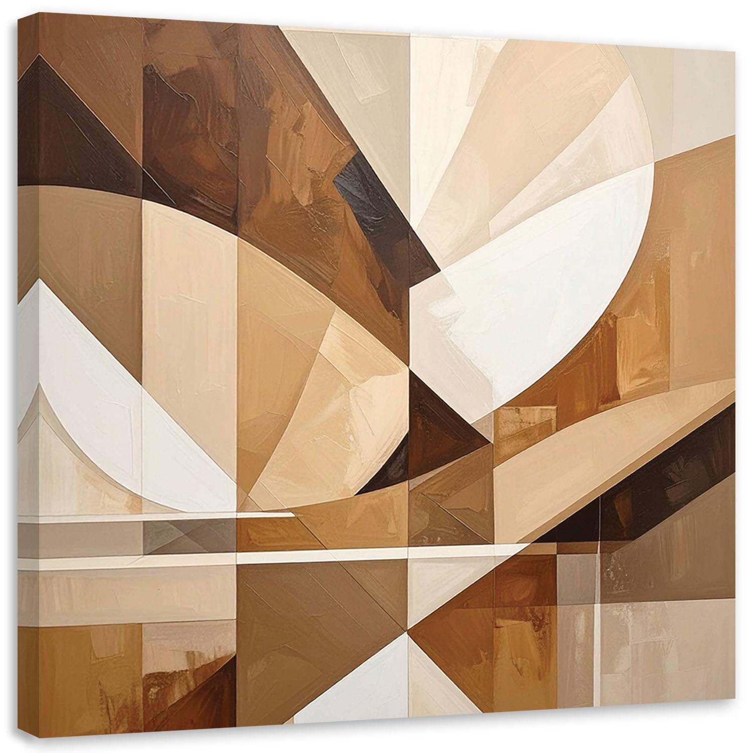 LEINWANDBILD 3D und geometrisch 50x50cm - Beige, Textil (50/50cm) - Feeby