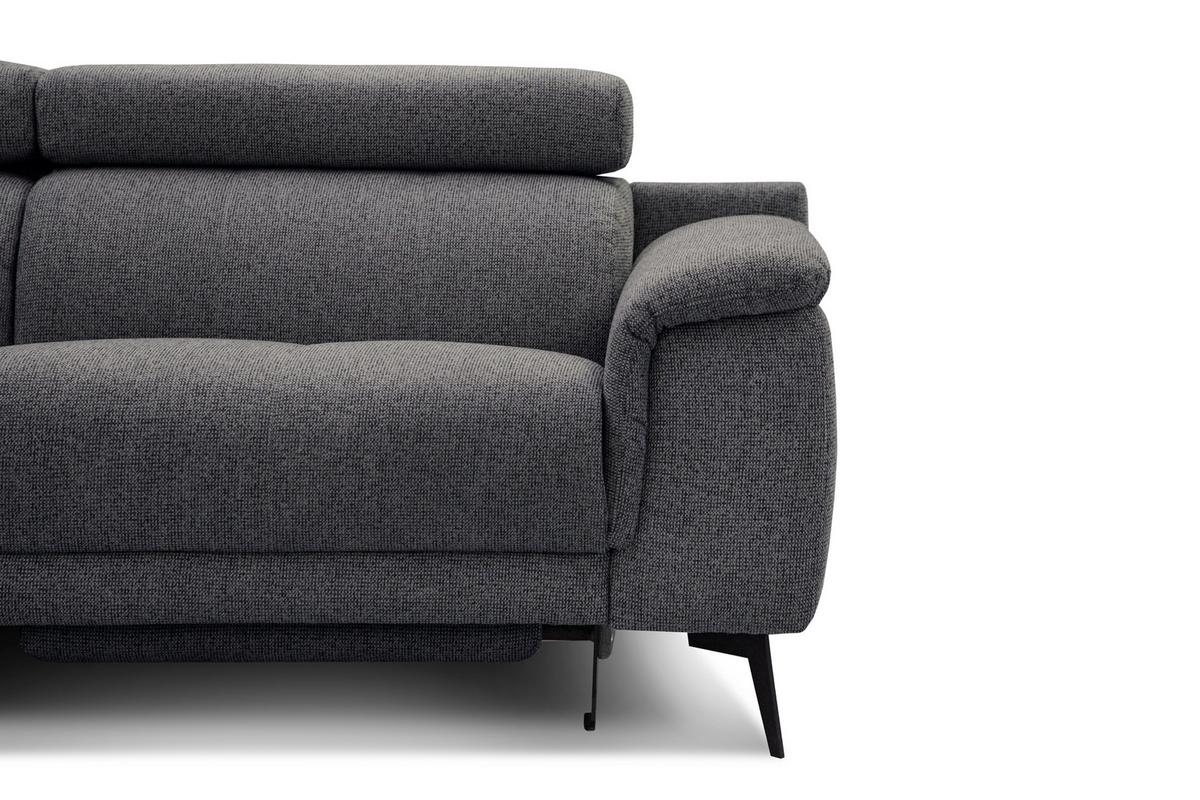 ECKSOFA FIERO 5-Sitzer mit 1 Relaxfunktion, dunkelgrau - Dunkelgrau, Holzwerkstoff/Textil (228/290cm) - Wozimo