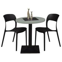 BARTISCH rund Elanur 70 cm schwarz matt/Pinie green matt lack - Grün, Metall (70/70/75cm) - 58aufmkessel