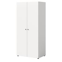 KLEIDERSCHRANK weiß 2-türig 80 cm, Drehtürenschrank mit Kleiderstange - Schwarz/Weiß, Holzwerkstoff/Kunststoff (80/176/51cm) - Inn.Furn