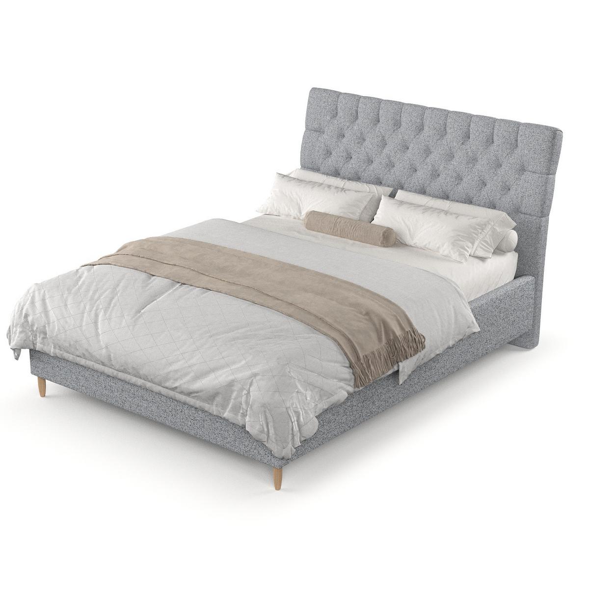 POLSTERBETT Lira 120/200 cm Grau im Riva Stoff - Naturfarben/Grau, Holz/Holzwerkstoff (120/200cm) - AltaBeds
