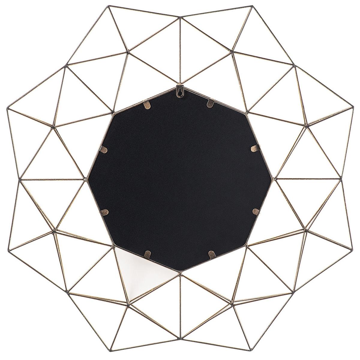 WANDSPIEGEL gold geometrische Form 80/80 cm Gaillac - Goldfarben, Metall (80/80/6cm) - Beliani