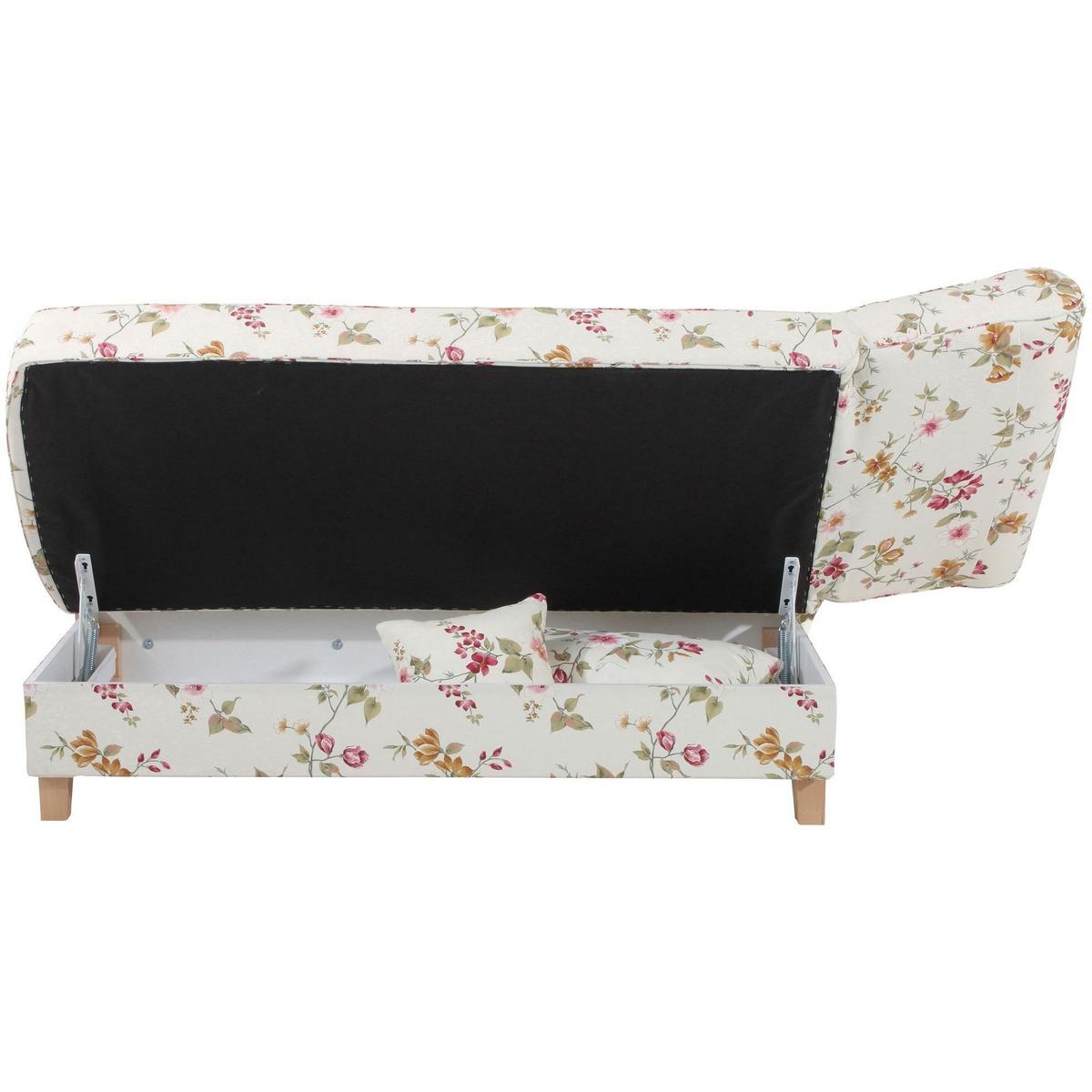 RECAMIERE mit Armteil rechts klappbar Katia Bezug Flachgewebe Buche natur / weiß - Weiß, Kunststoff (190/82/88cm) - 58aufmkessel