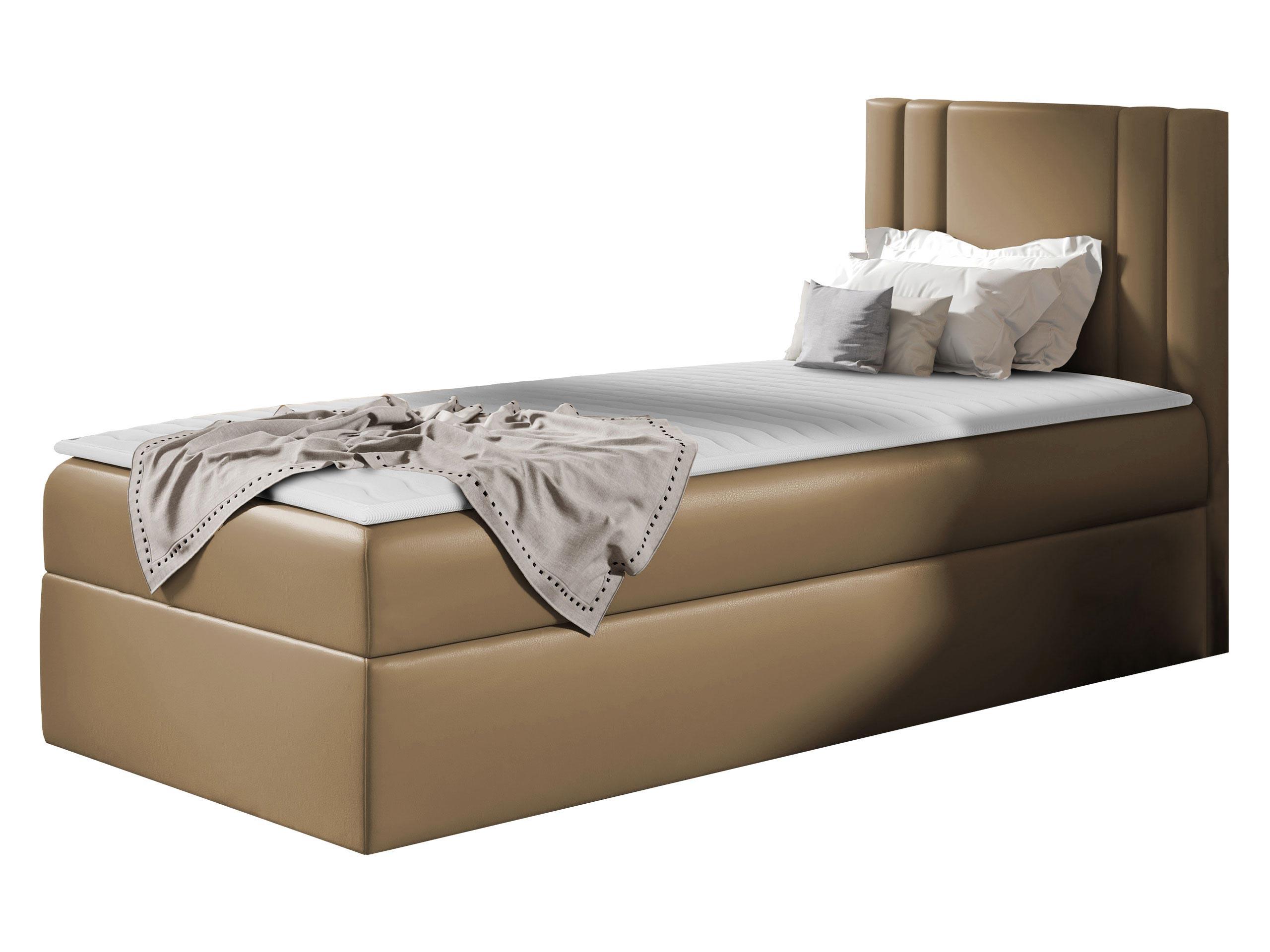 BOXBETT Carmen Mini, Seite zum Öffnen des Bettkastens: Rechts - H3 - Hellbraun, Holz (90/200cm) - MIRJAN24
