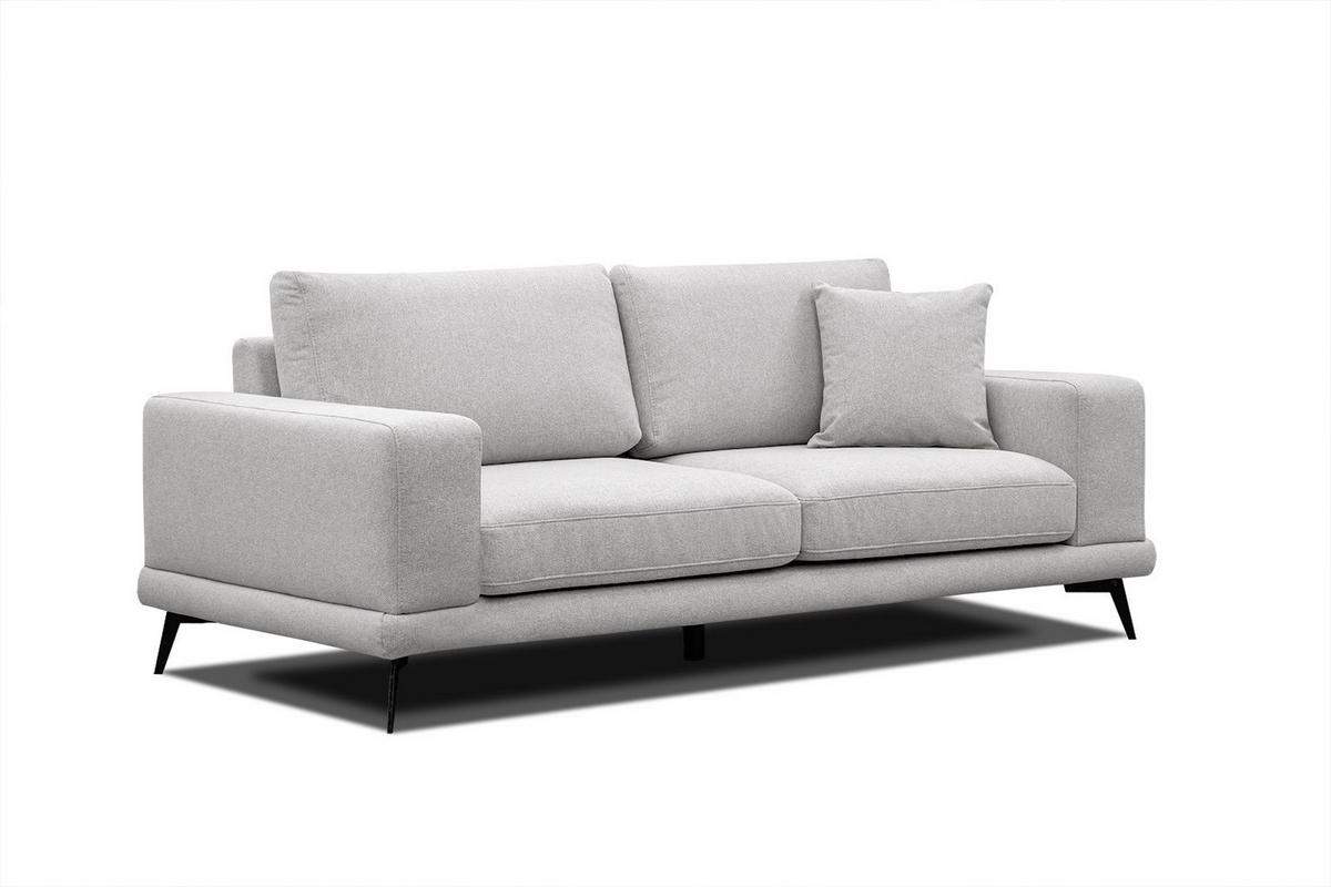 SOFA MEDIOLANE 2,5-Sitzer, hellgrau - Hellgrau, Holzwerkstoff/Textil (203/87/96cm) - Wozimo