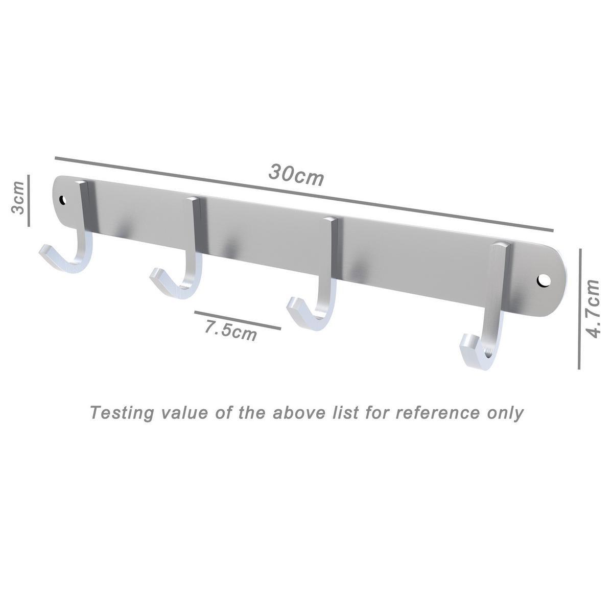 HAKENLEISTE 30/4.7/4.7 cm - Silberfarben, Metall (4.7/4.7/30cm) - Intirilife