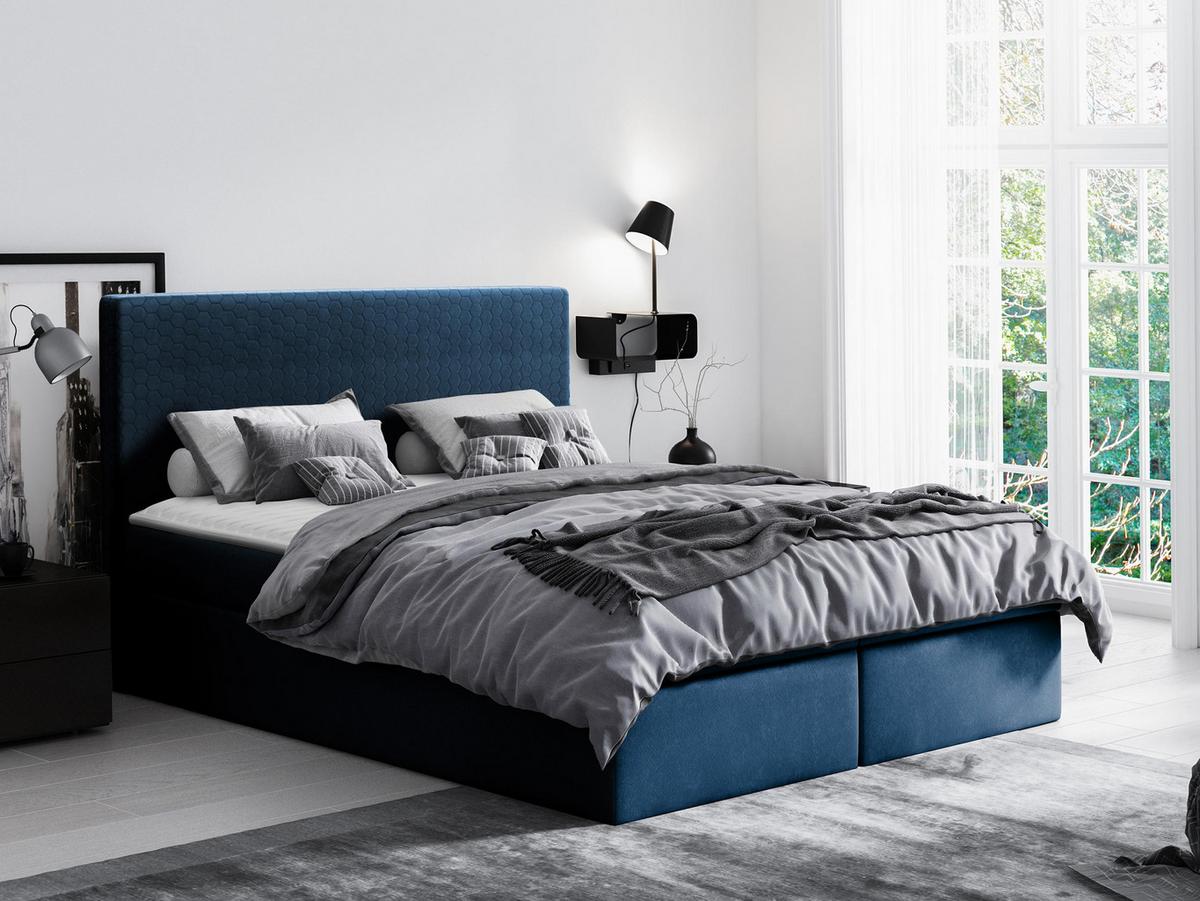 BOXBETT Cosmo - H3 - Dunkelblau, Holz (160/200cm) - MIRJAN24