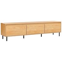 TV-MÖBEL Hellbraun, Schwarz Nikea 45/180/40 cm - Hellbraun, Holzwerkstoff (180/45/40cm) - Beliani