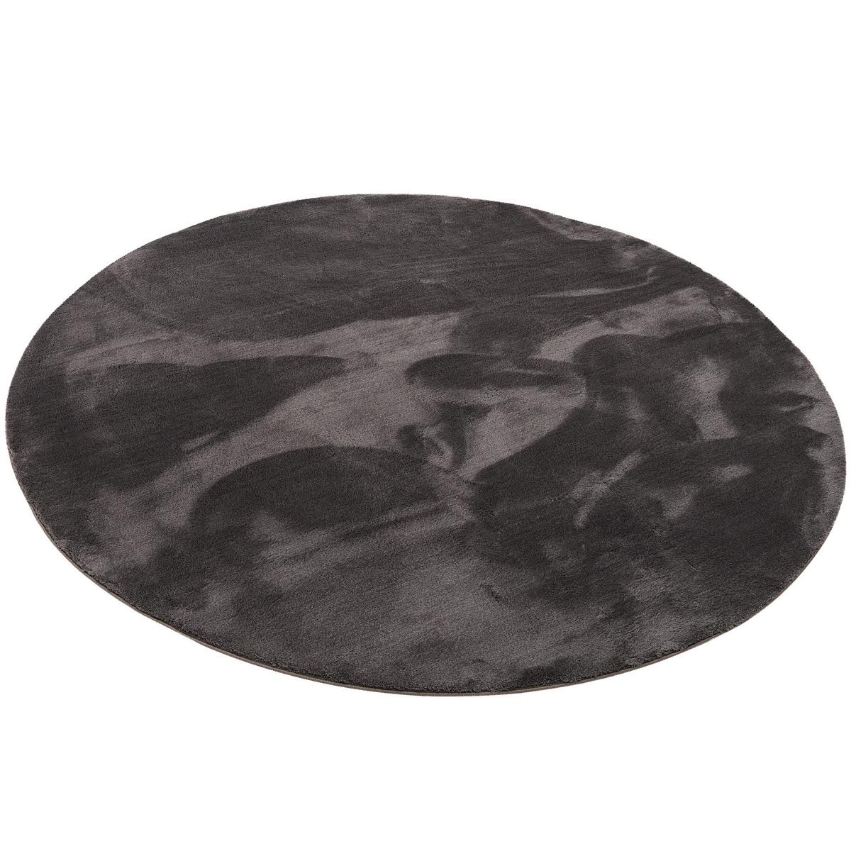 KINDER SUPER SOFT FELLTEPPICH PEARL KIDS RUND - Anthrazit, Textil (200/200cm) - Pergamon