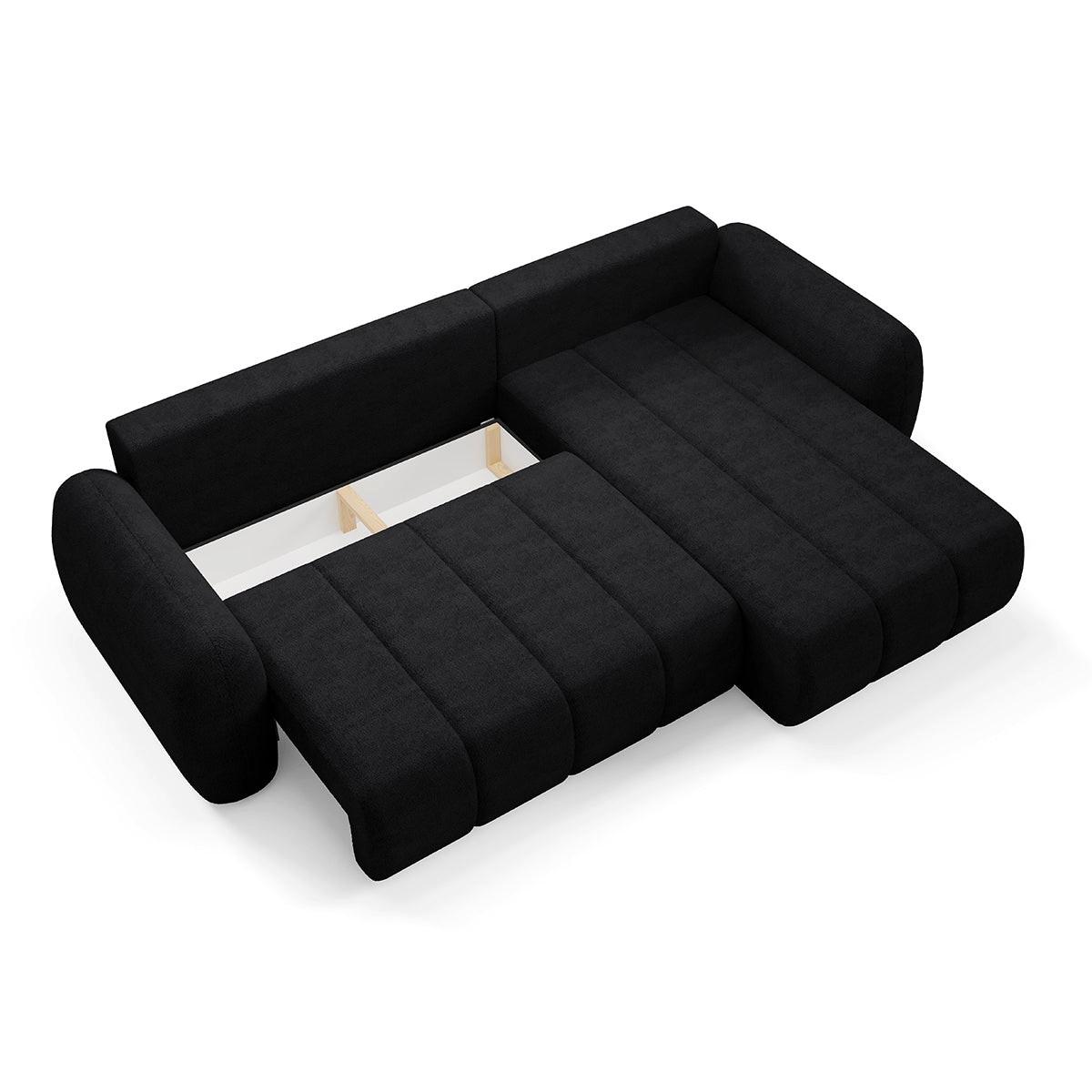 ECKSOFA Cesar 3 Sitzplätze Schwarz - Schwarz, Holz (304/190cm) - Petits-meubles