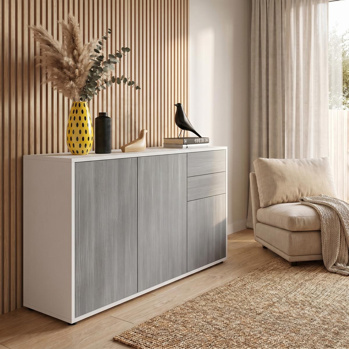 KOMMODE Ben Front in Avola-Anthrazit - Anthrazit, Holzwerkstoff (117/74/36cm) - Vladon