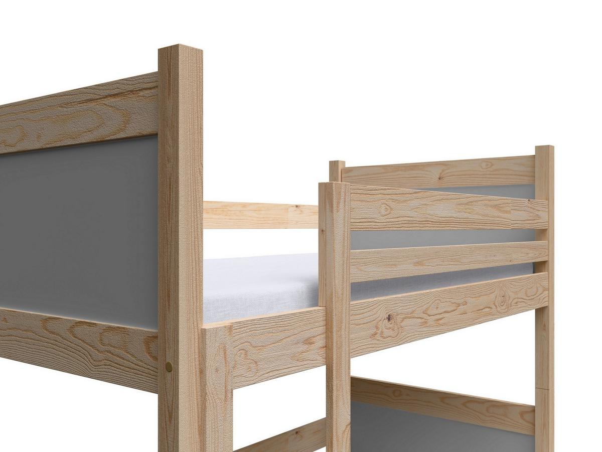 ETAGENBETT MIA mit Bettkasten 80x180 cm Kieferfarben - Kieferfarben/Grau, Holz (80/180cm) - MASSENO