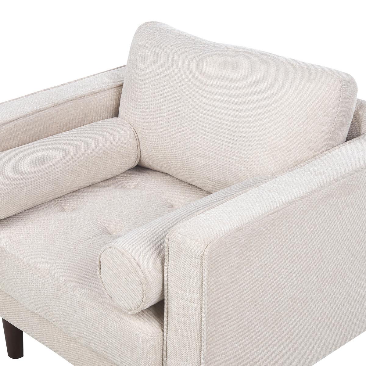 SESSEL hellbeige Nurmo - Dunkelbraun/Beige, Textil (86/78/74cm) - Beliani
