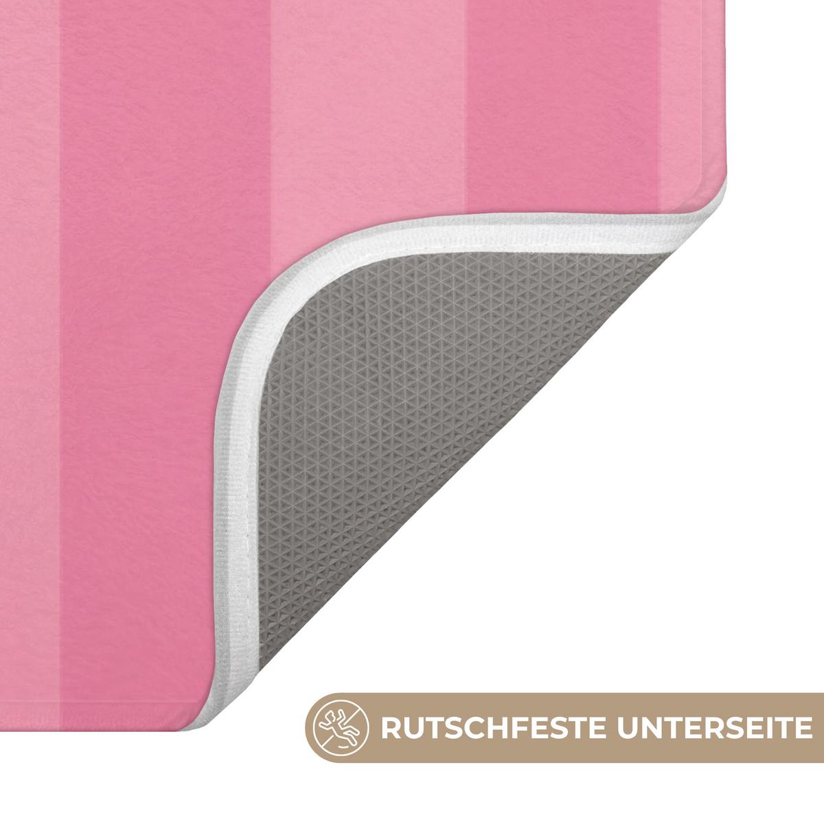 BADEMATTE Gestreift - Rosa - Chéri 60x120 cm - Pink, Textil (60/120cm) - OnlyWow