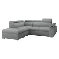 ECKSOFA Boston 2RR1P, Seite: Links PUFAP+R+1P(65)+2R - Dunkelgrau/Silberfarben, Holz/Textil (260/230cm) - MIRJAN24