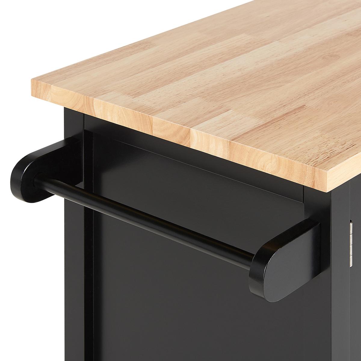 SERVIERWAGEN Schwarz Mele - Schwarz/Braun, Holz/Holzwerkstoff (102/90/44cm) - Beliani