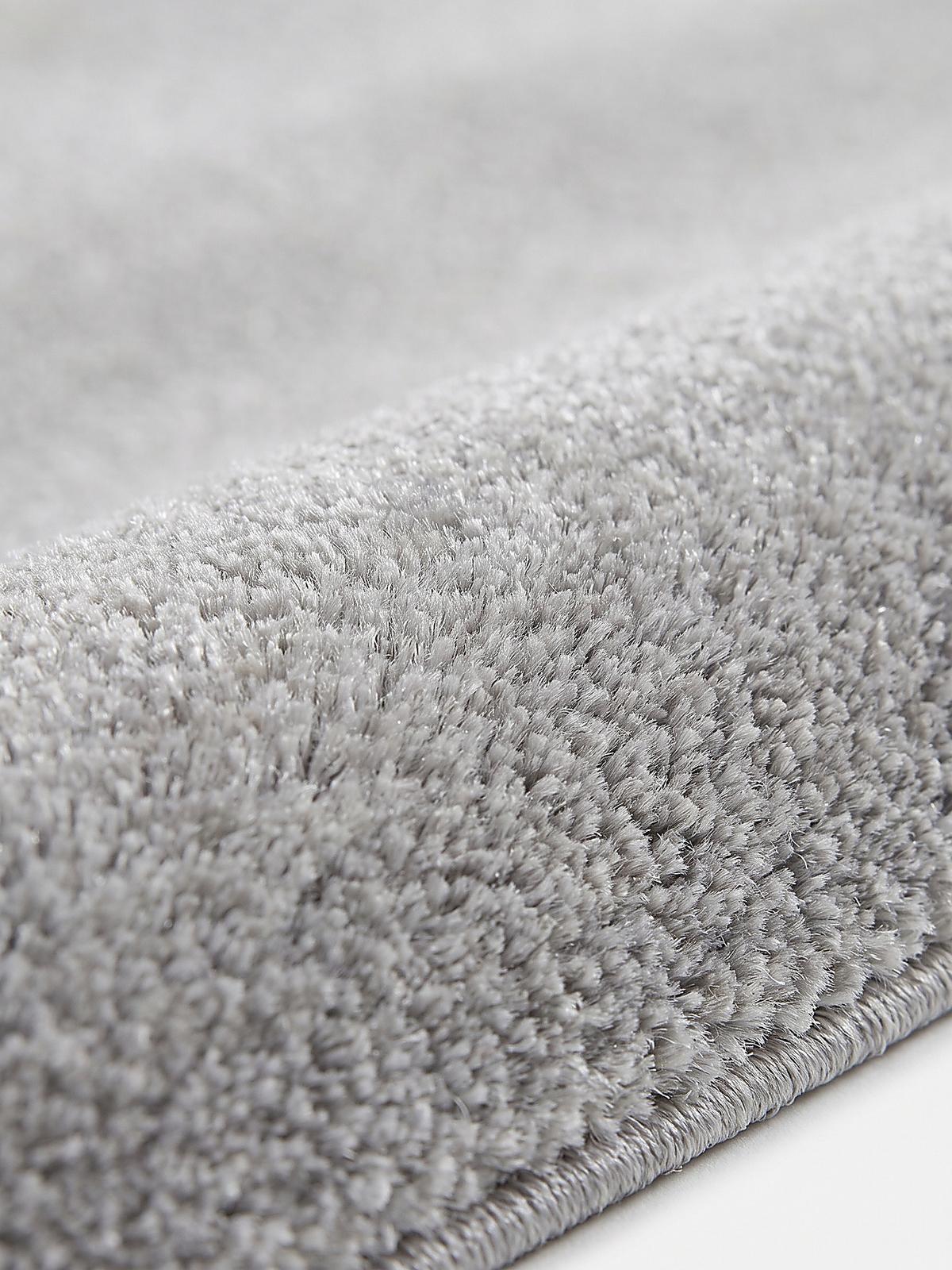 TEPPICH Hochflor BORMIDA Uni Polypropylen Silber 80 x 150 cm - Silberfarben, Textil (80/150cm) - KADIMA DESIGN