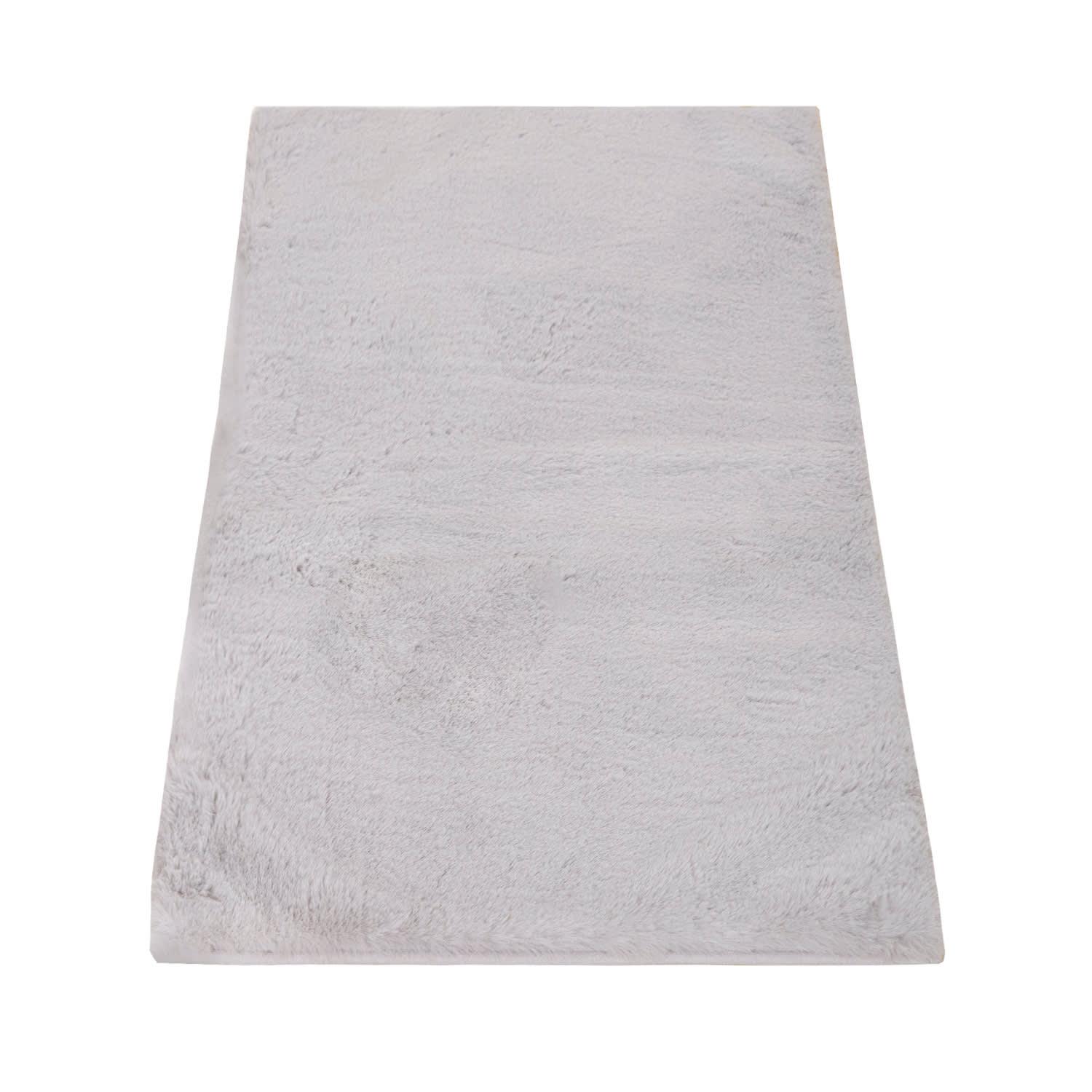 HOCHFLORTEPPICH Waschbar handgewebt, einfarbig, Grau, 60 x 100 cm - Grau, Textil (100/60cm) - KADIMA DESIGN